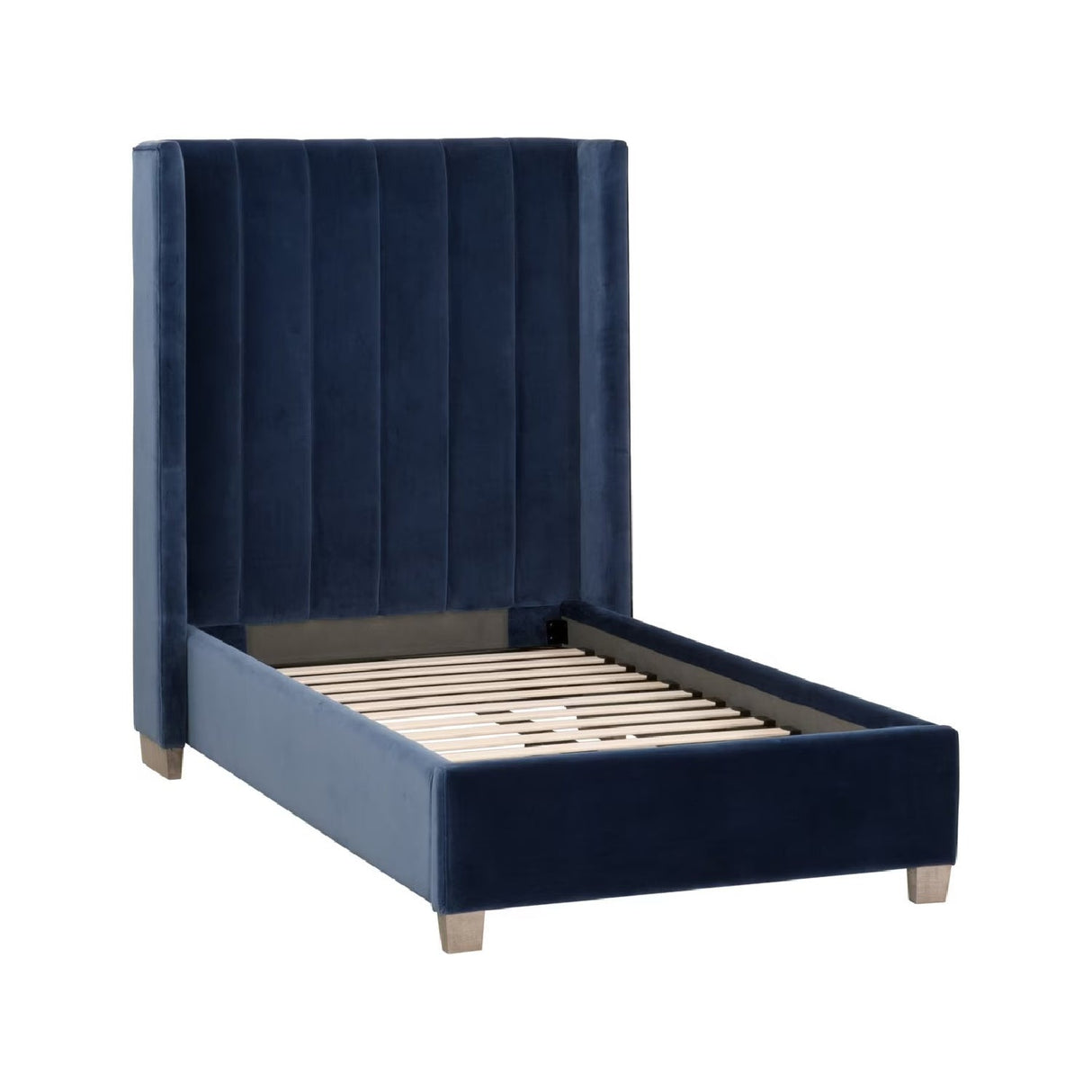 Modern European furniture - Blue Velvet Twin Bed - www.oroa.com