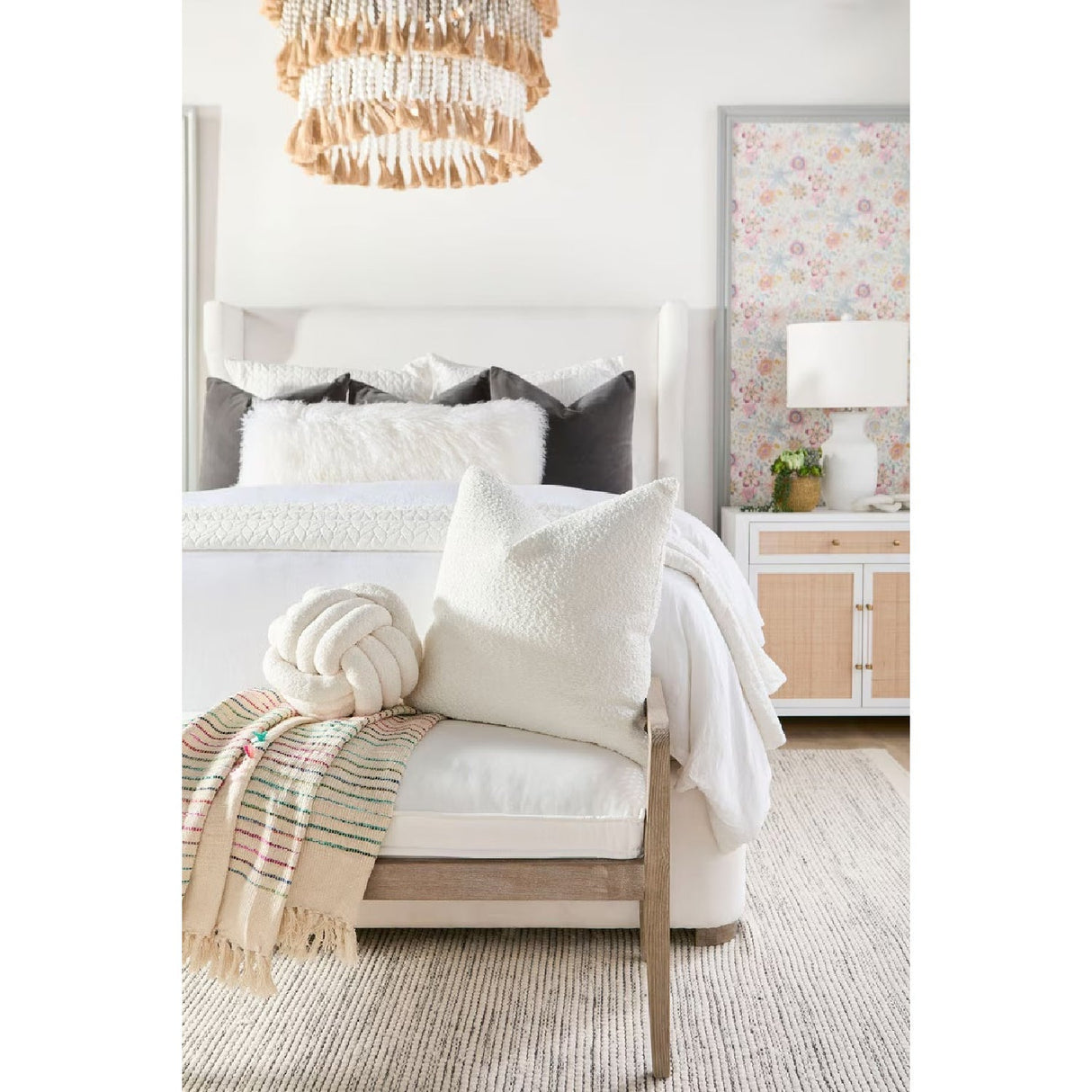Wing-Shaped Headboard Queen Bed | Living Essentials Balboa – alternate view 30