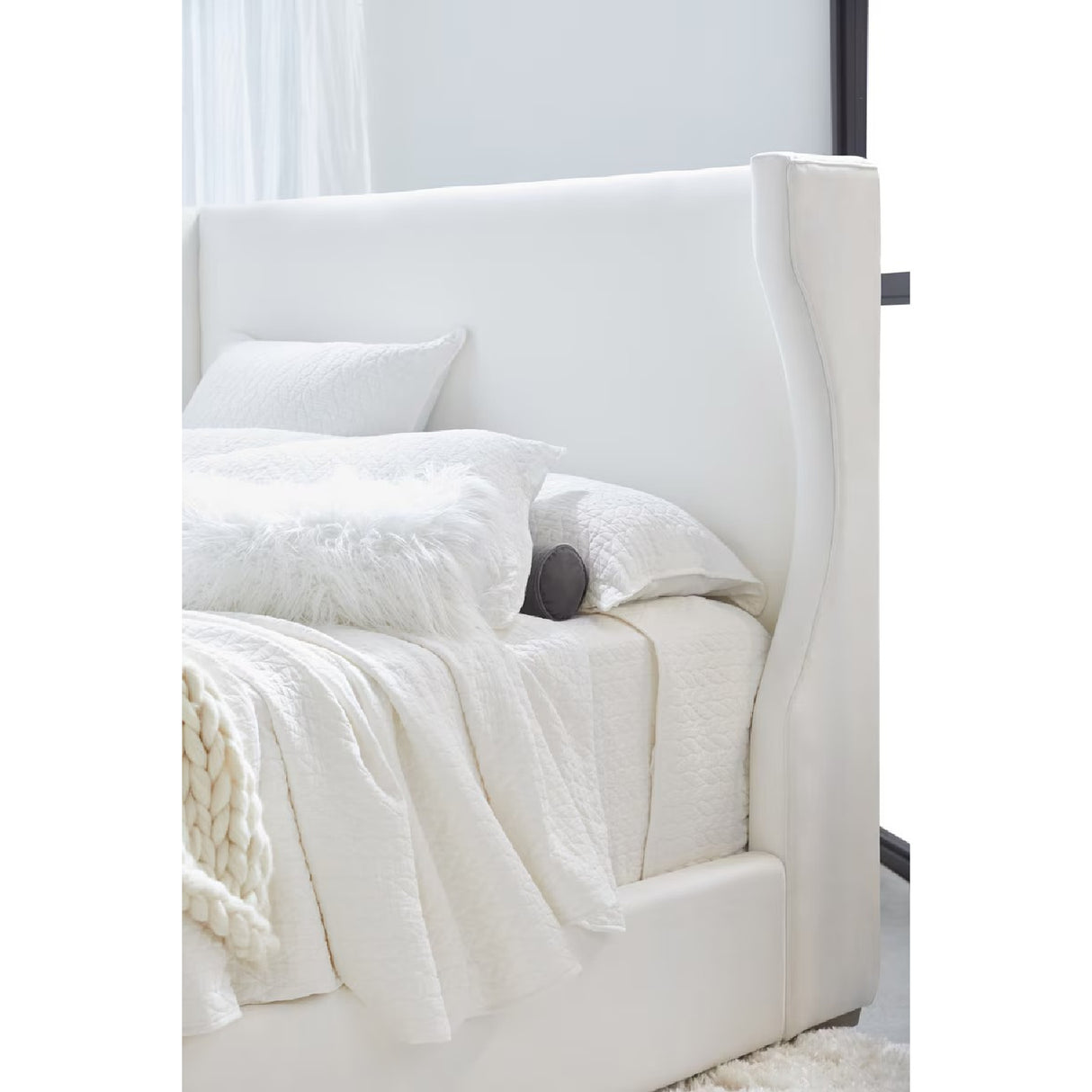 Wing-Shaped Headboard Queen Bed | Living Essentials Balboa – alternate view 32
