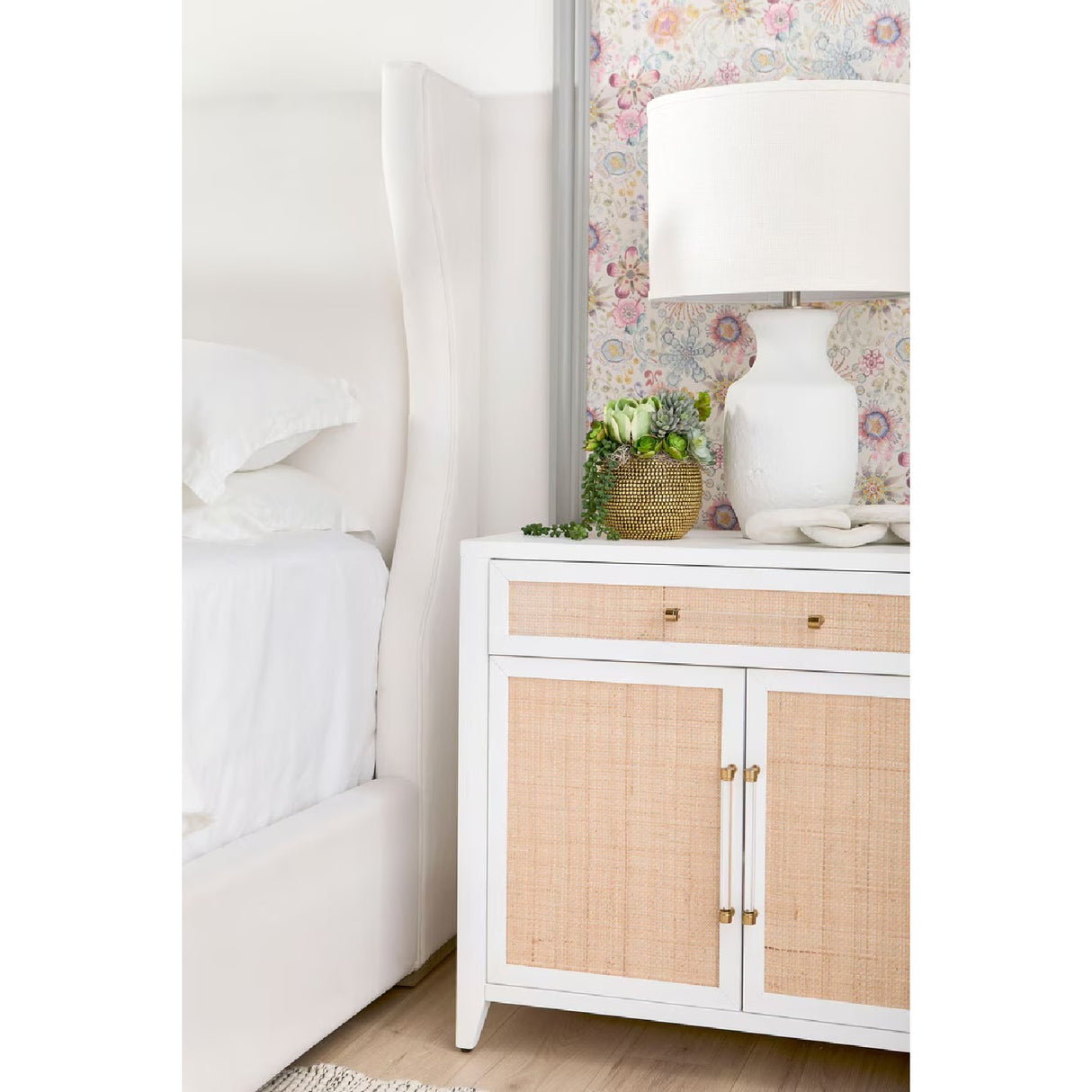 Wing-Shaped Headboard Queen Bed | Living Essentials Balboa – alternate view 39