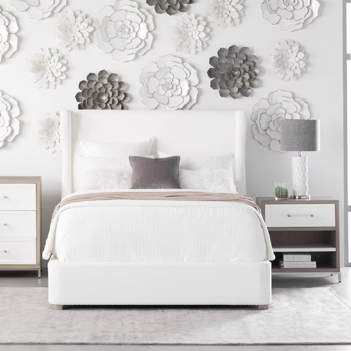 Wing-Shaped Headboard Queen Bed | Living Essentials Balboa – alternate view 17