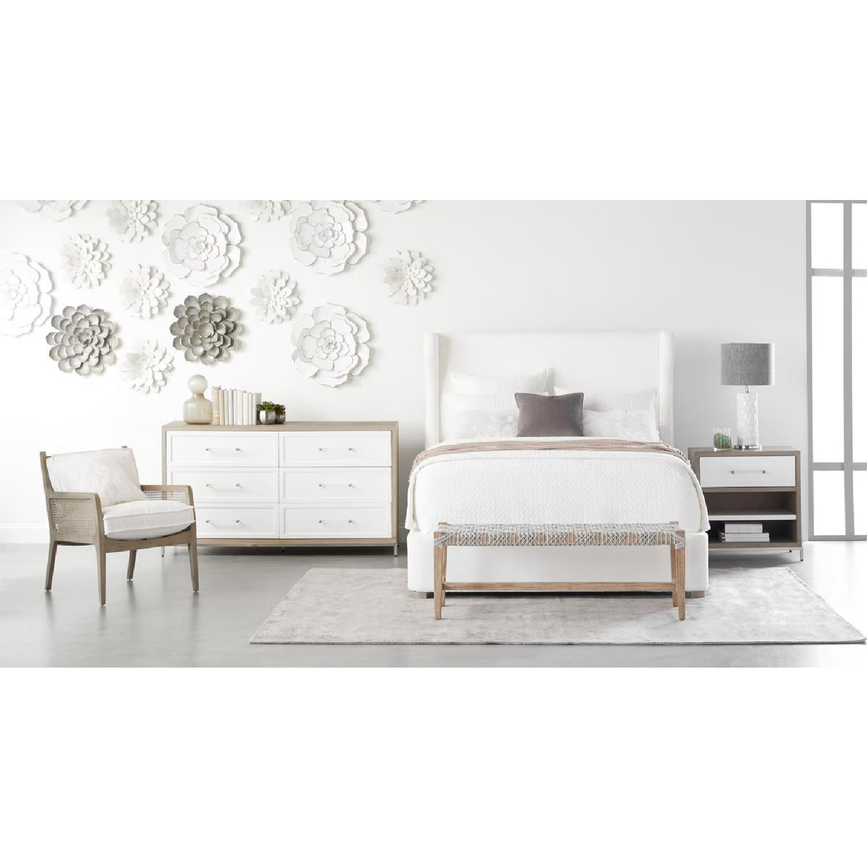 Wing-Shaped Headboard Queen Bed | Living Essentials Balboa – alternate view 43