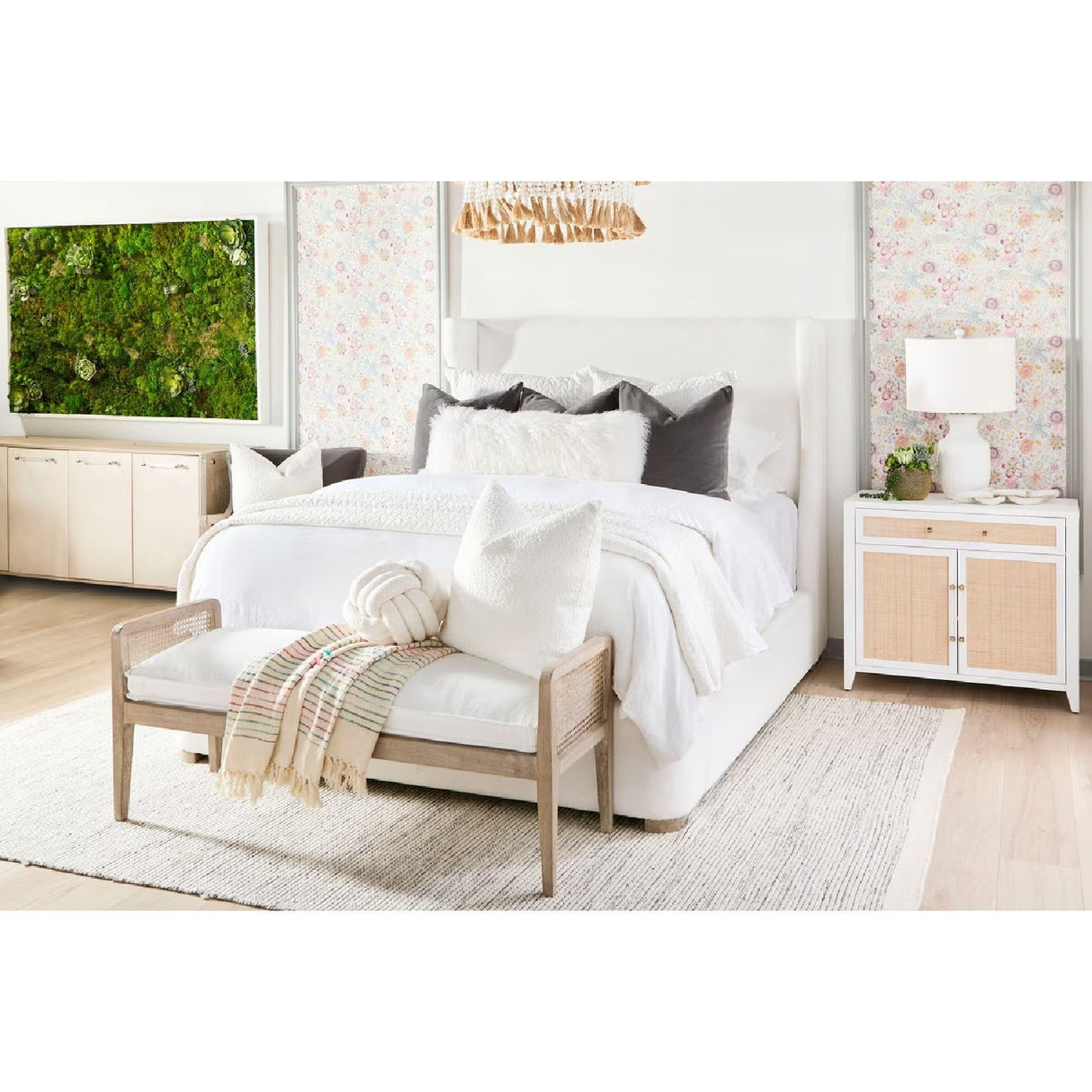 Wing-Shaped Headboard Queen Bed | Living Essentials Balboa – alternate view 26