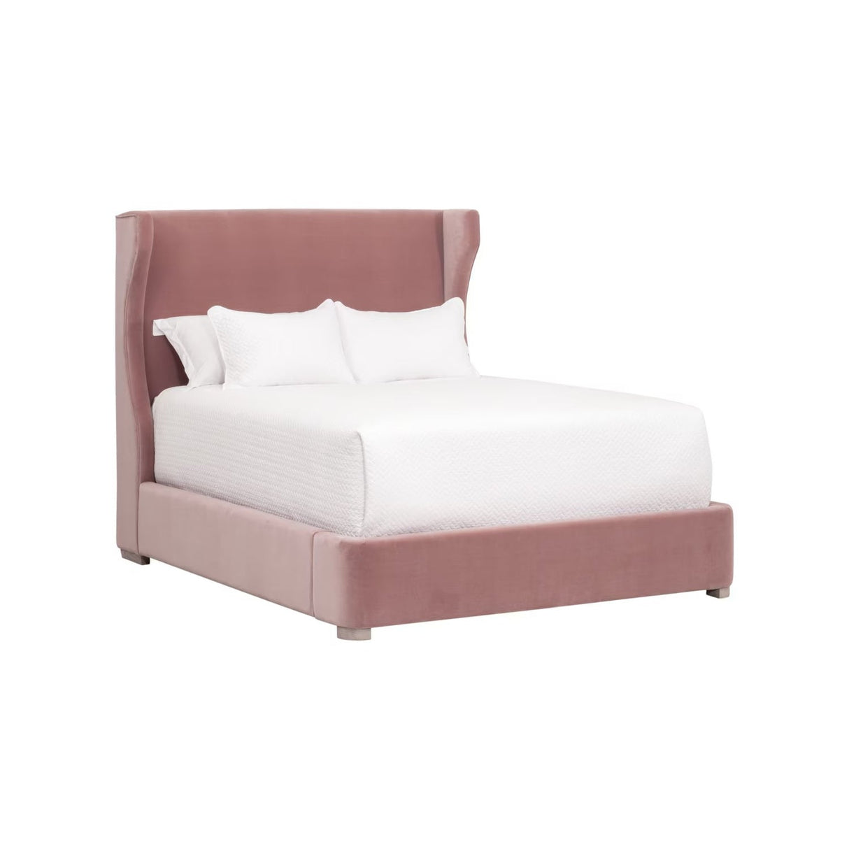 Wing-Shaped Headboard Queen Bed | Living Essentials Balboa – side view