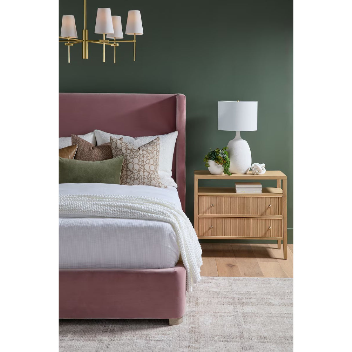 Wing-Shaped Headboard Queen Bed | Living Essentials Balboa – alternate view 14