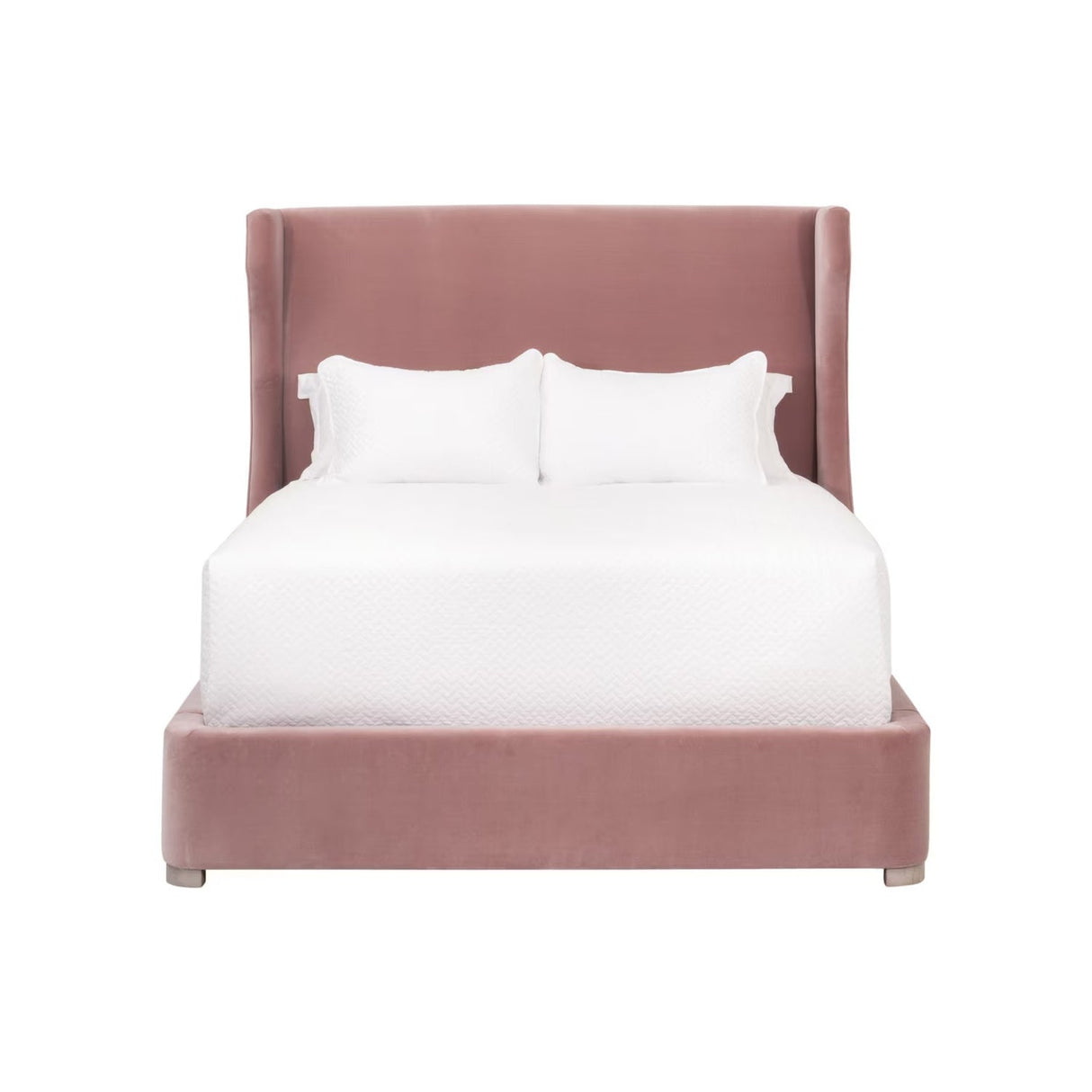 Wing-Shaped Headboard Queen Bed | Living Essentials Balboa – front view