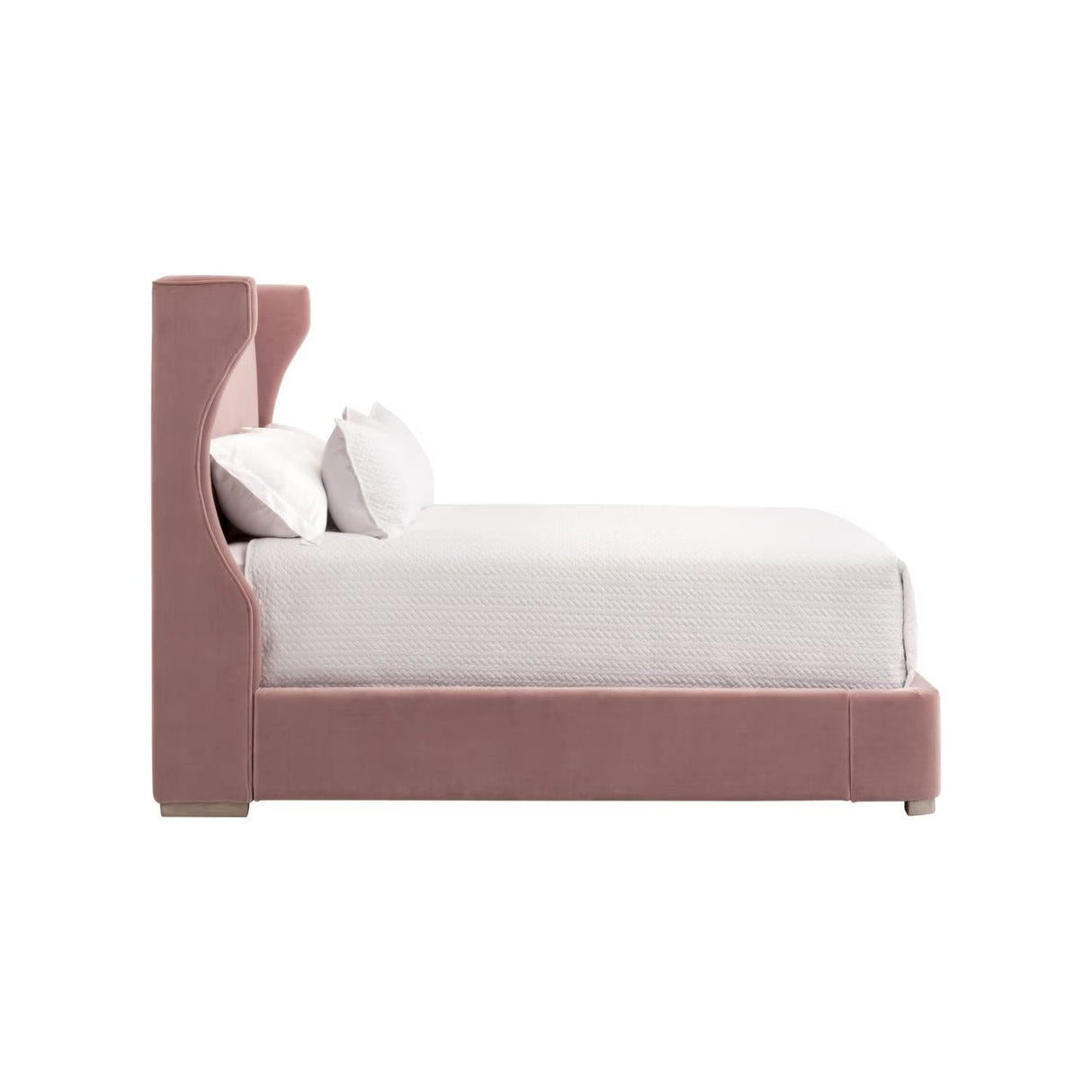 Wing-Shaped Headboard Queen Bed | Living Essentials Balboa – rear view