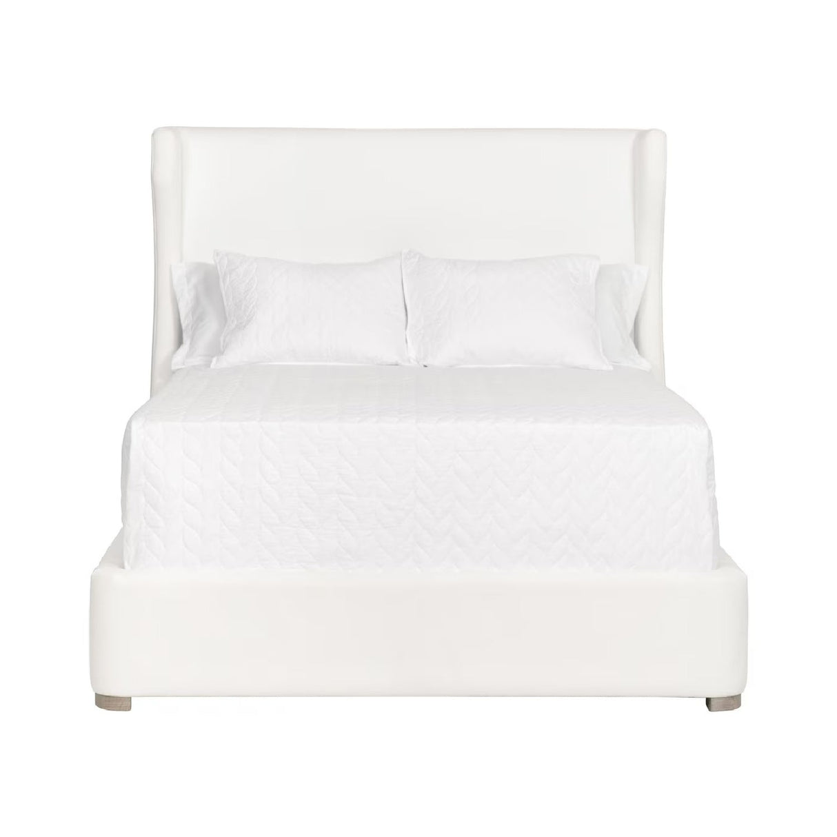 White Upholstered Bed | Living Essentials Balboa – front view