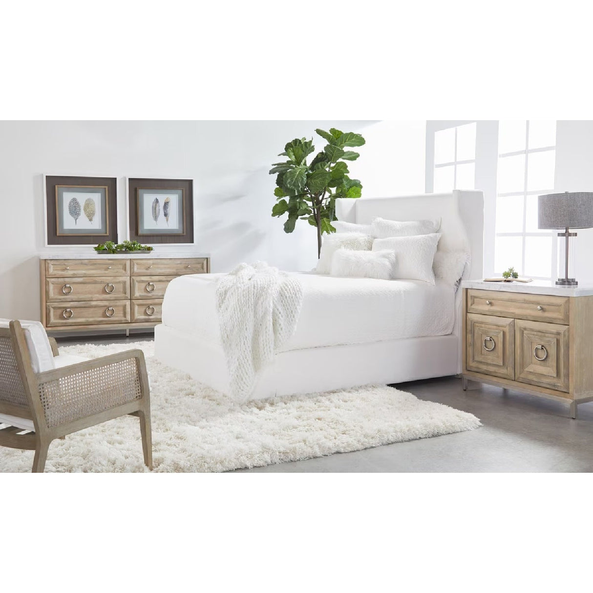 White Upholstered Bed | Living Essentials Balboa – alternate view 17