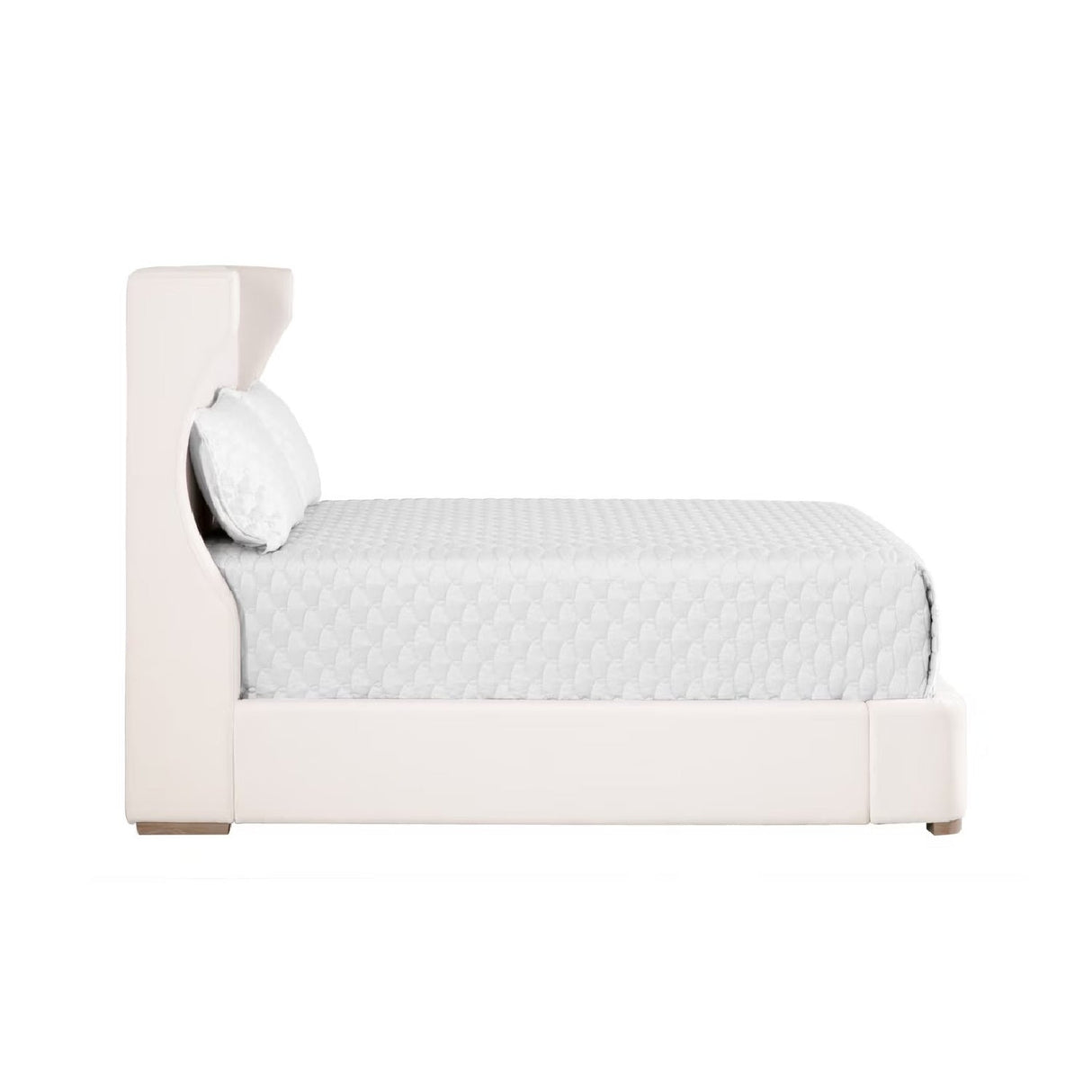 White Upholstered Bed | Living Essentials Balboa – rear view