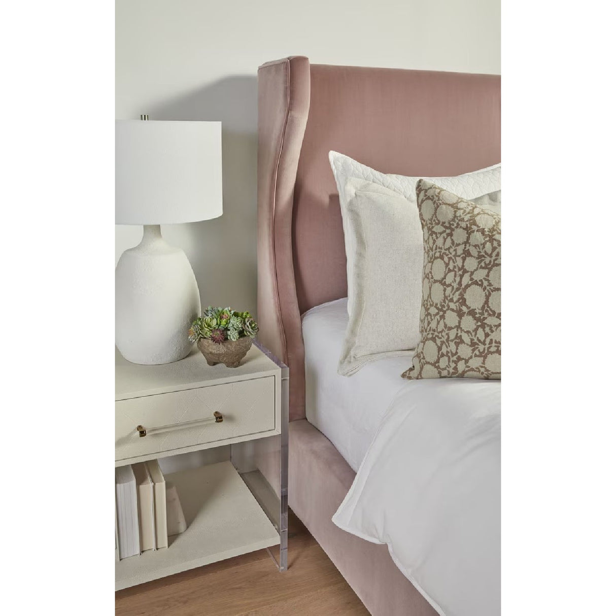 Modern European furniture - Velvet Winged Twin Bed - www.oroa.com