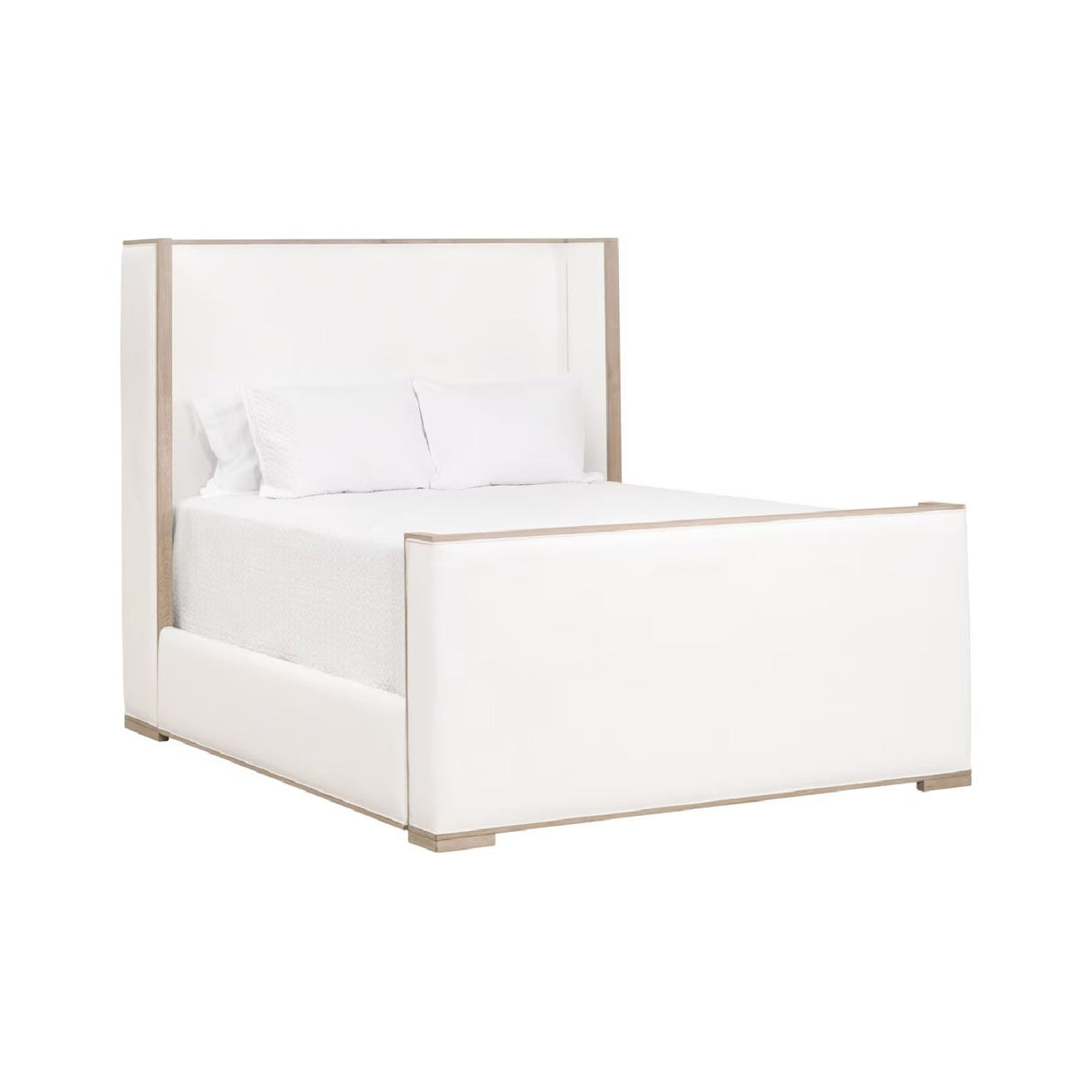 White Upholstered Bed | Living Essentials Tailor – side view