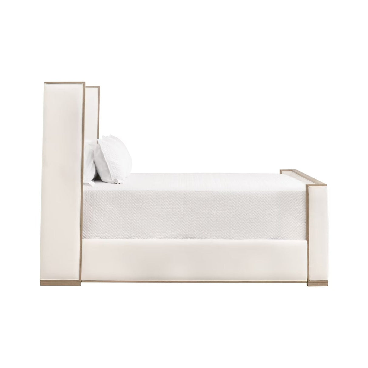 White Upholstered Bed | Living Essentials Tailor – rear view