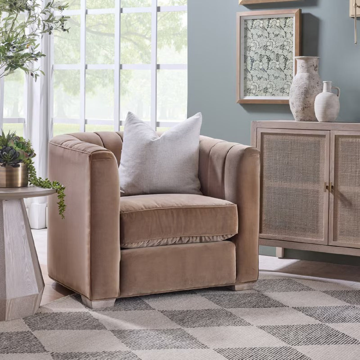 Minimalist Linen Blend Pillows (2) | Living Essentials The Basic – angled view