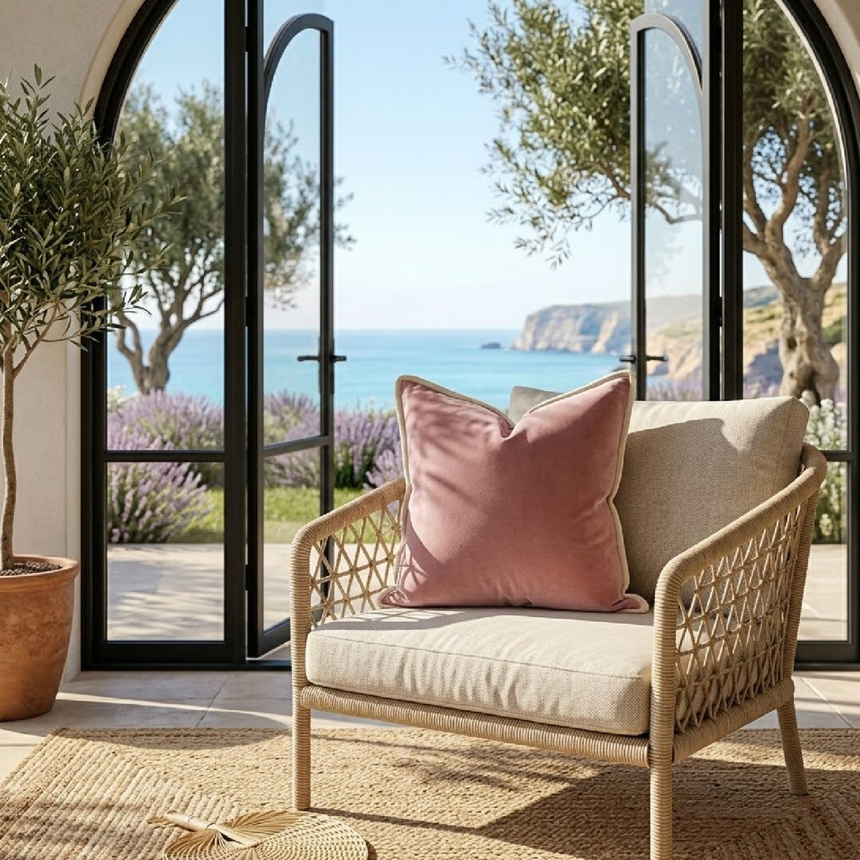 Modern European furniture - Pink Velvet Pillows (2) - www.oroa.com