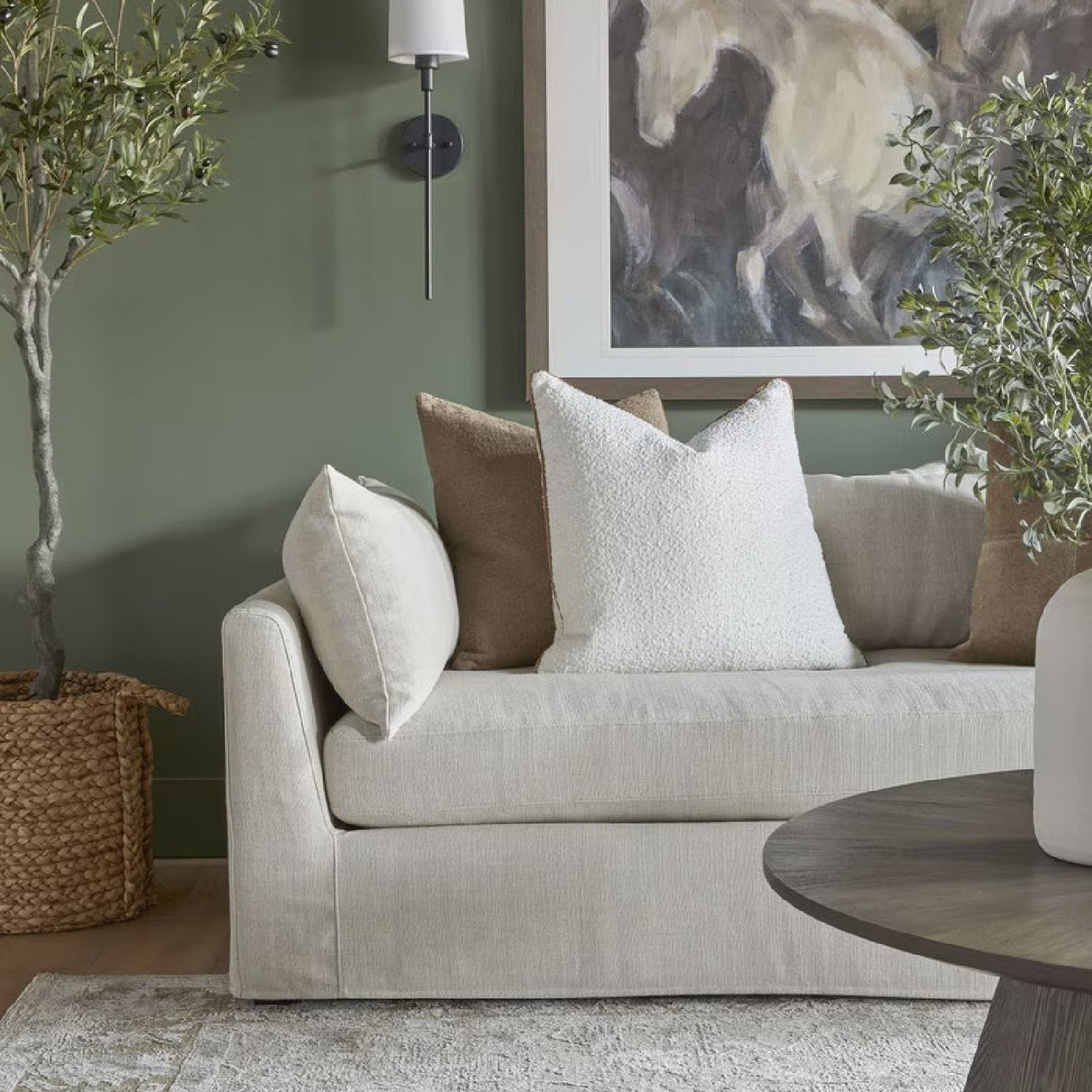 Piped Square Pillows (2) | Living Essentials The Not So Basic – angled view