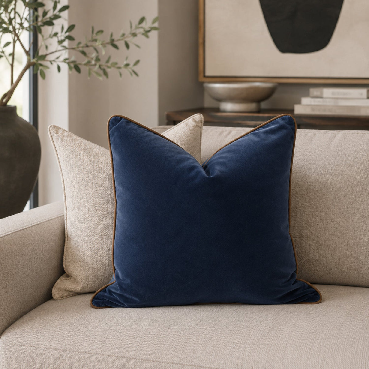Piped Square Pillows (2) | Living Essentials The Not So Basic – alternate view 32