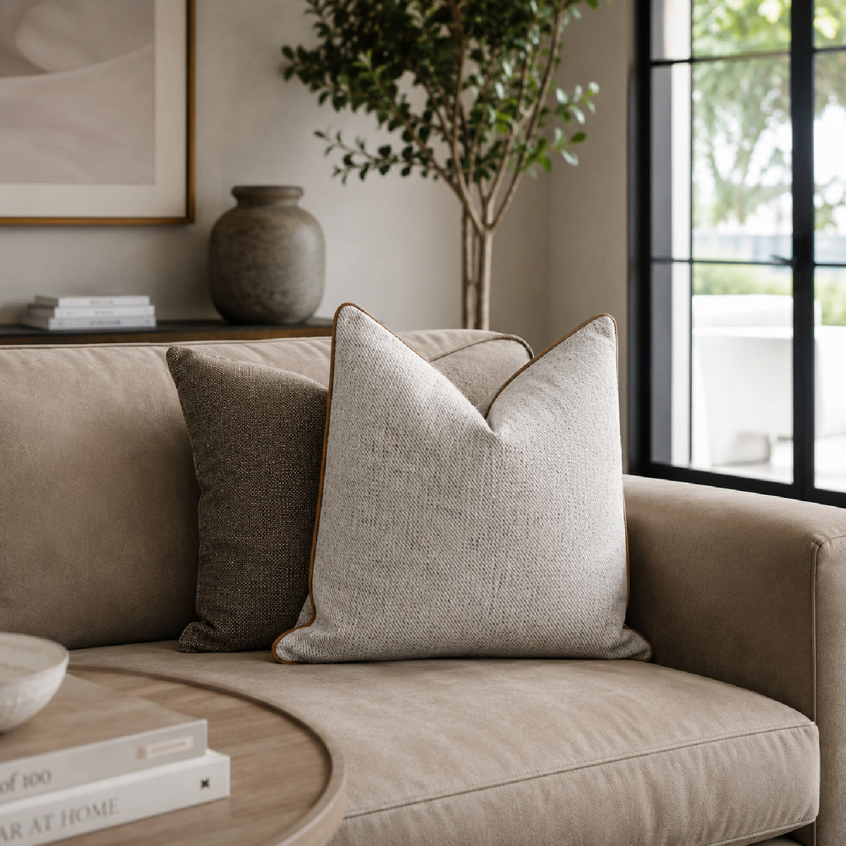 Piped Square Pillows (2) | Living Essentials The Not So Basic – alternate view 11