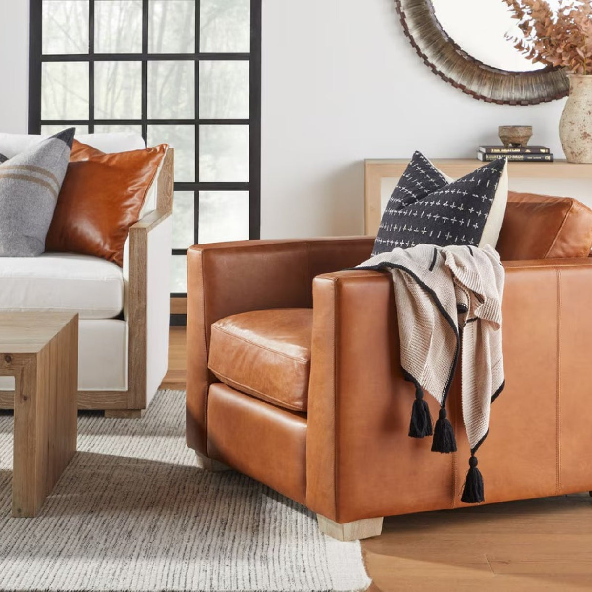 Modern European furniture - Brown Leather Pillows (2) - www.oroa.com