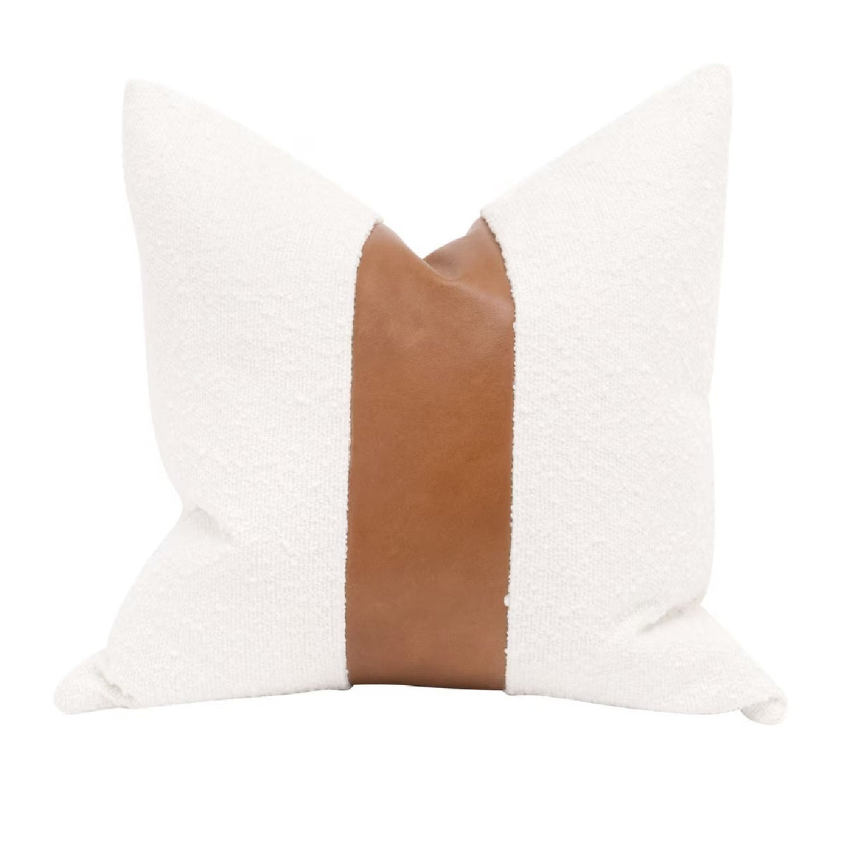 Modern European furniture - White Boucle Leather Pillows (2) - www.oroa.com