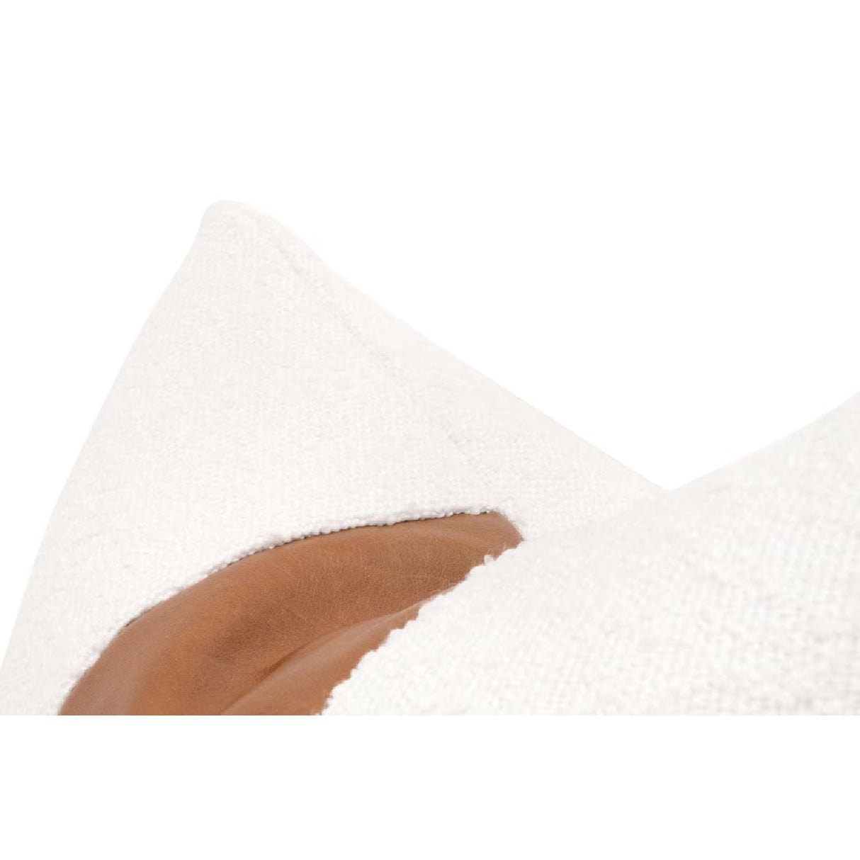 Modern European furniture - White Boucle Leather Pillows (2) - www.oroa.com