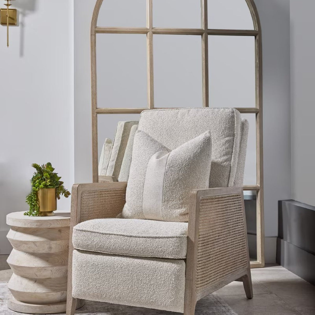 Modern European furniture - Cream Linen Stripe Pillows (2) - www.oroa.com