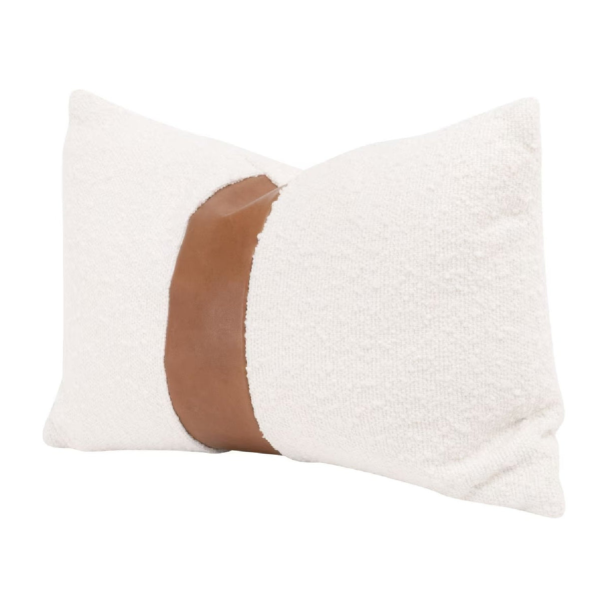Modern European furniture - White Boucle Leather Lumbar Pillows (2) - www.oroa.com