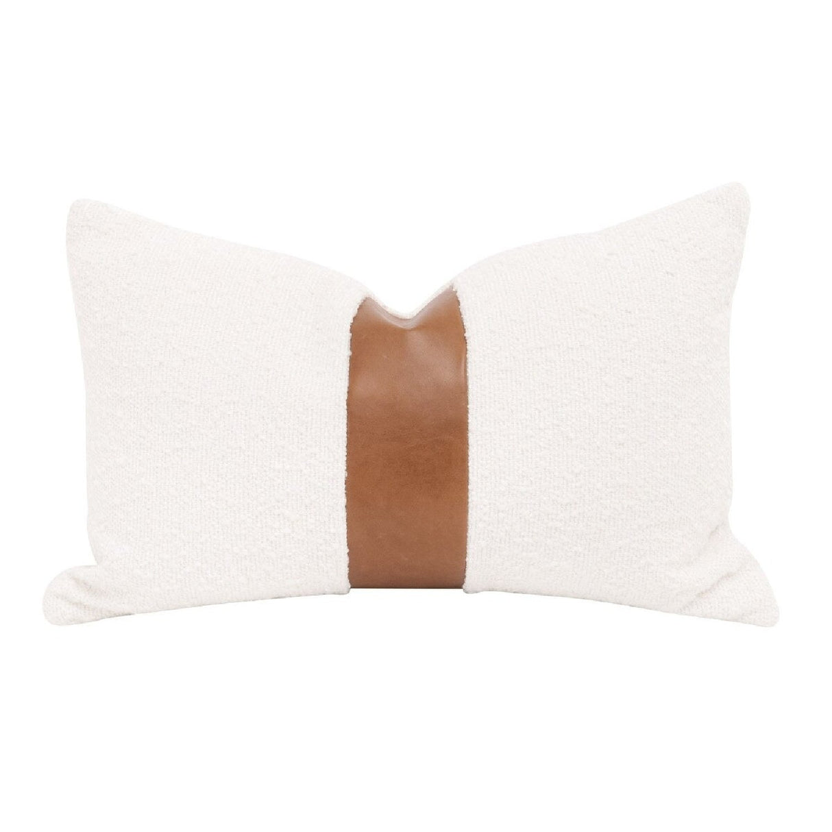 Modern European furniture - White Boucle Leather Lumbar Pillows (2) - www.oroa.com