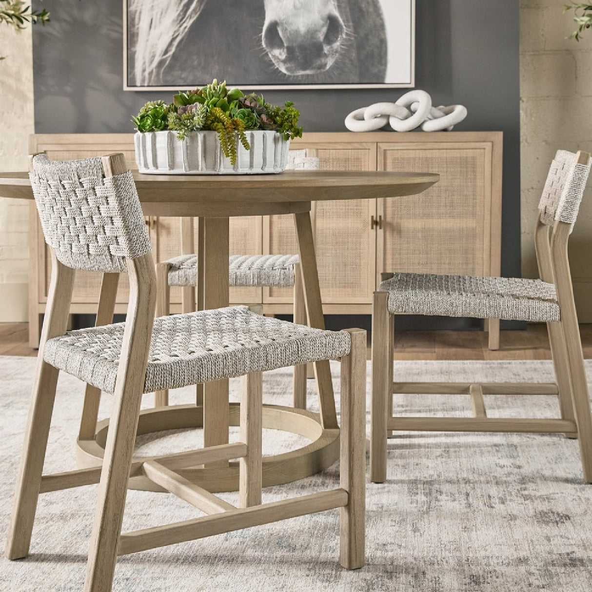 Round Oak Dining Table | Living Essentials Reeves – alternate view 9