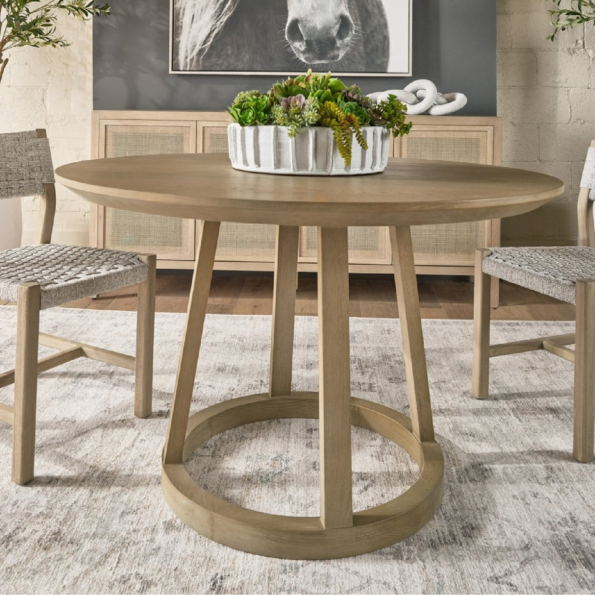 Round Oak Dining Table | Living Essentials Reeves – alternate view 10