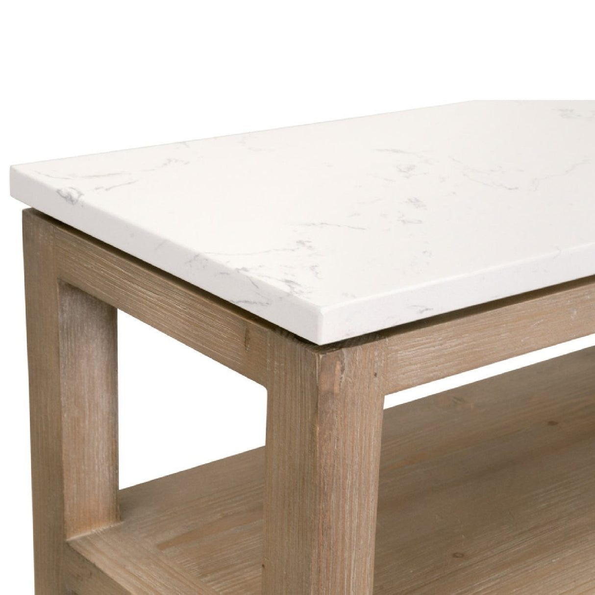 White Quartz Top Console Table | Living Essentials Emerie – alternate view 6