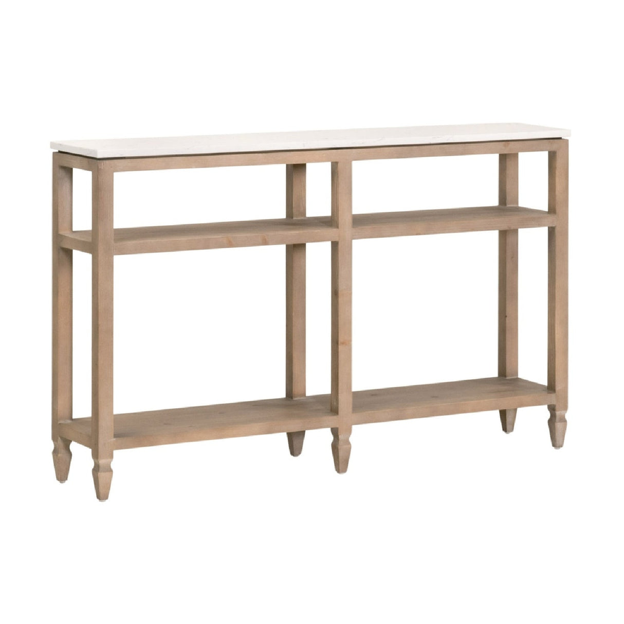 White Quartz Top Console Table | Living Essentials Emerie – side view