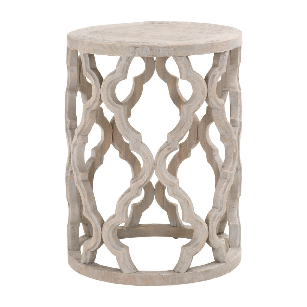 Elm Openwork End Table | Living Essentials Clover – side view