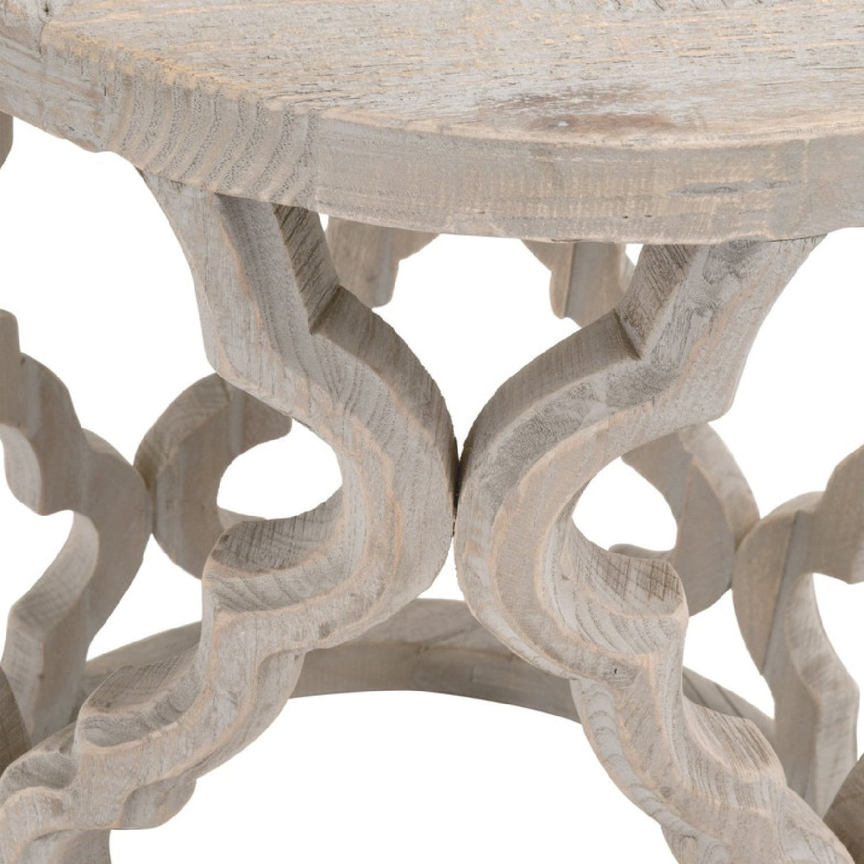 Elm Openwork End Table | Living Essentials Clover – rear view