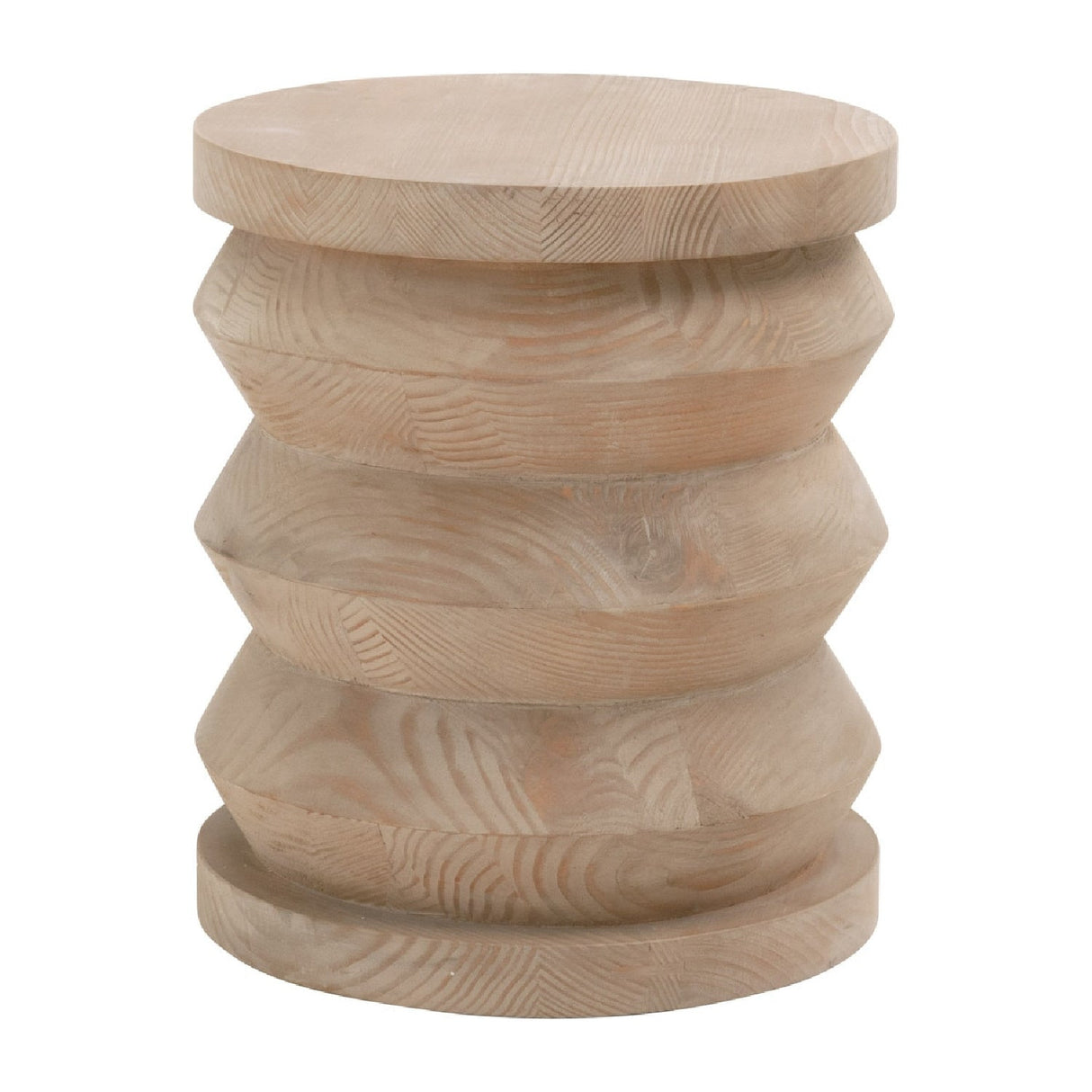Pine Wood Cylindrical Accent Table | Living Essentials Pier