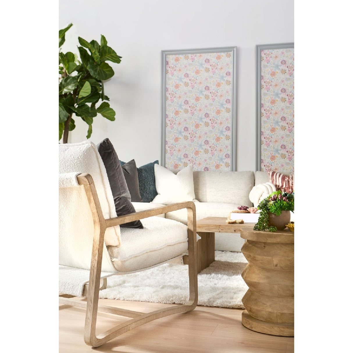 Pine Wood Cylindrical Accent Table | Living Essentials Pier – alternate view 11