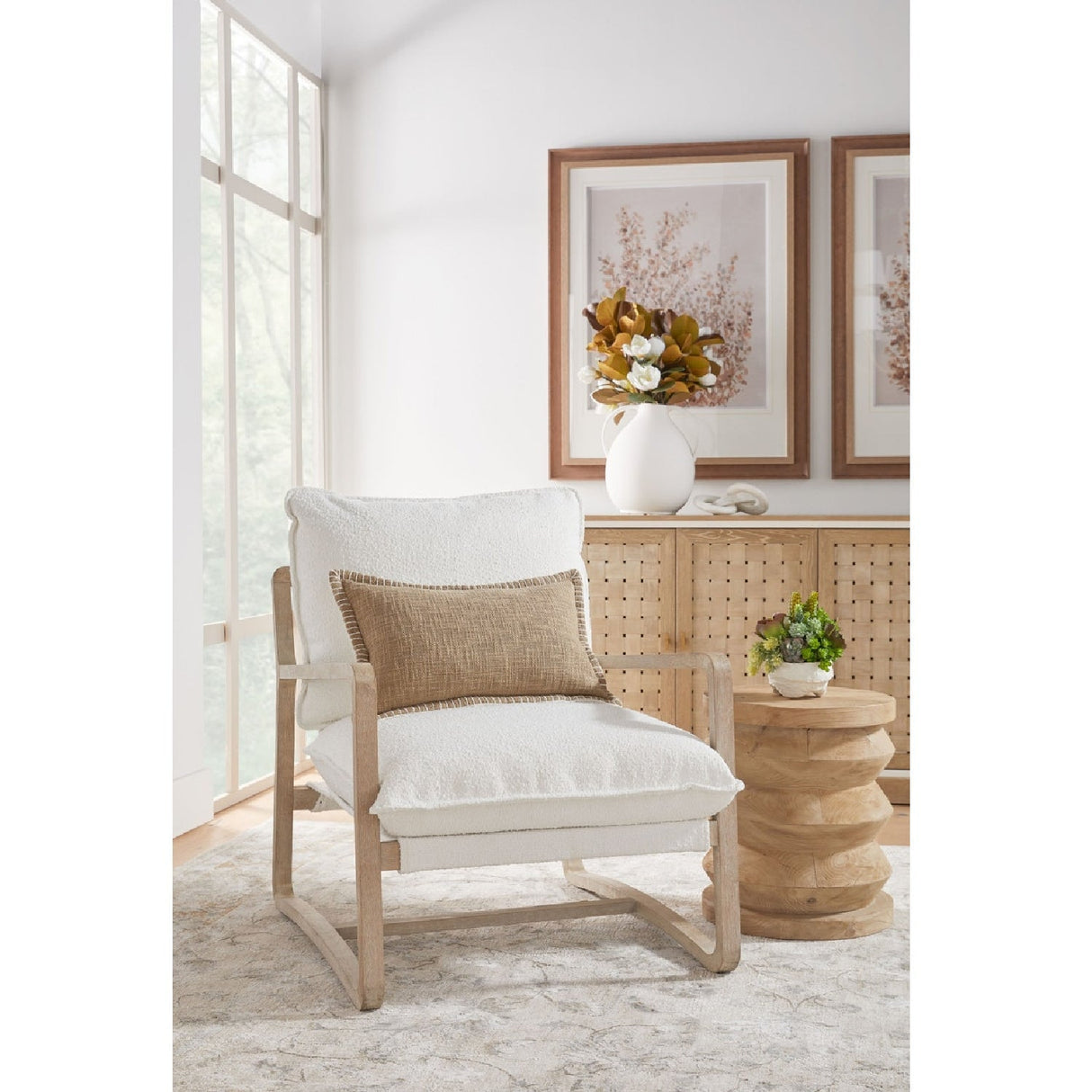 Pine Wood Cylindrical Accent Table | Living Essentials Pier – alternate view 12