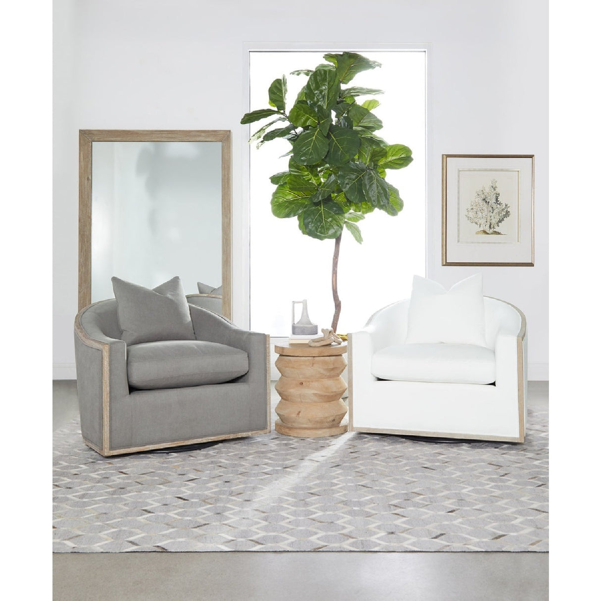 Pine Wood Cylindrical Accent Table | Living Essentials Pier – alternate view 20