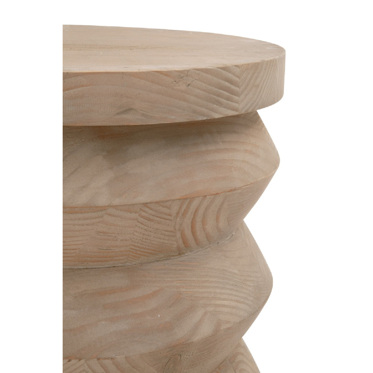Pine Wood Cylindrical Accent Table | Living Essentials Pier – rear view