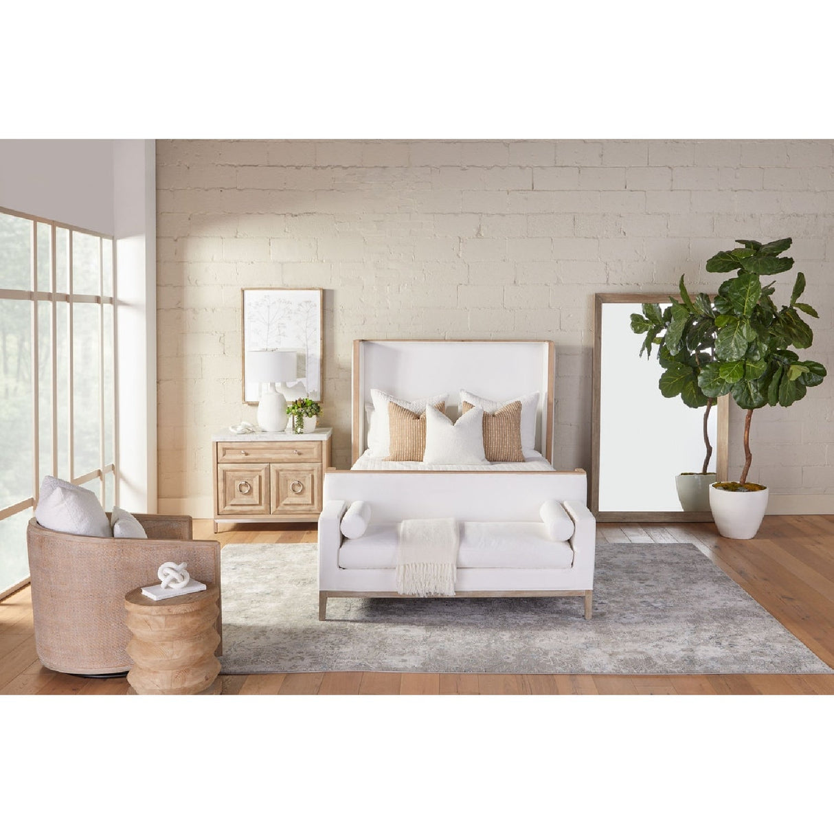 Pine Wood Cylindrical Accent Table | Living Essentials Pier – alternate view 32