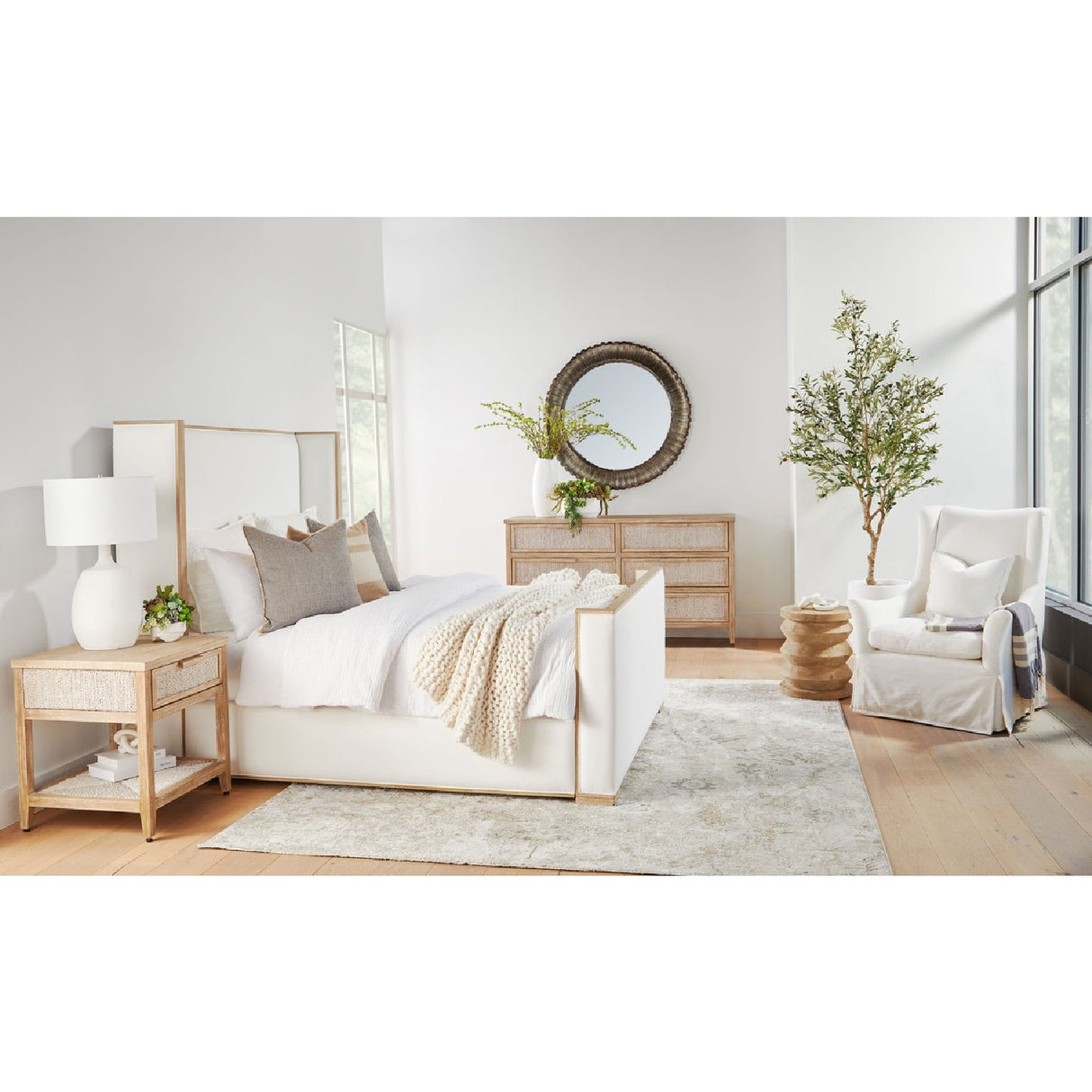 Pine Wood Cylindrical Accent Table | Living Essentials Pier – alternate view 36