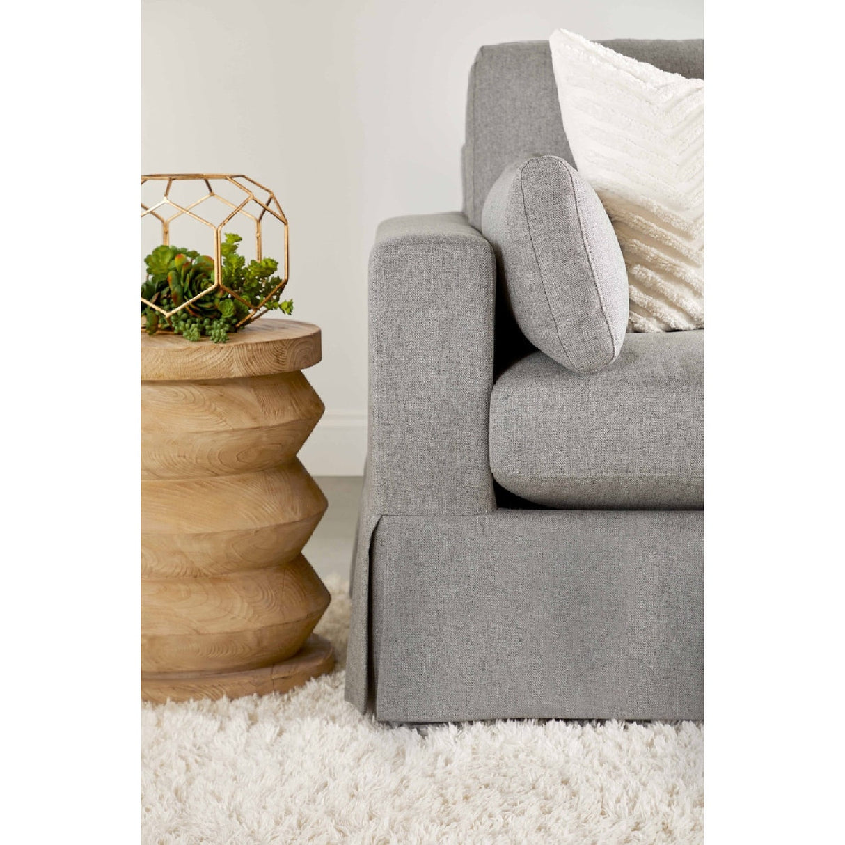 Pine Wood Cylindrical Accent Table | Living Essentials Pier – alternate view 9