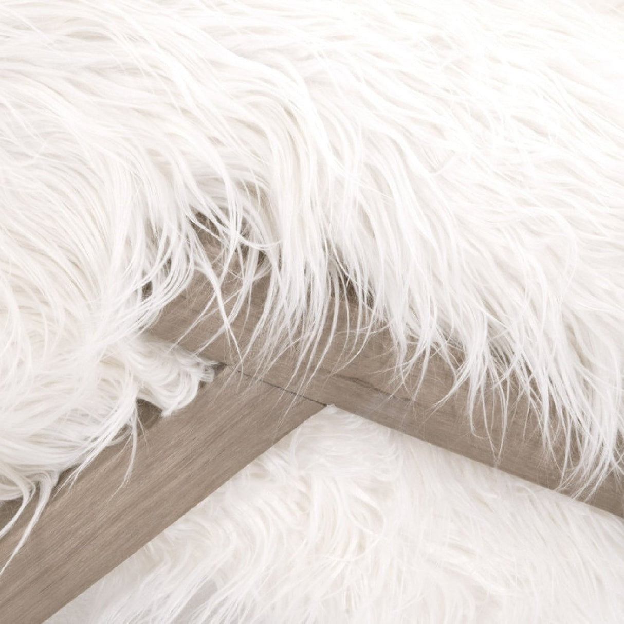 White Fur Ottoman | Living Essentials Tibet – alternate view 5