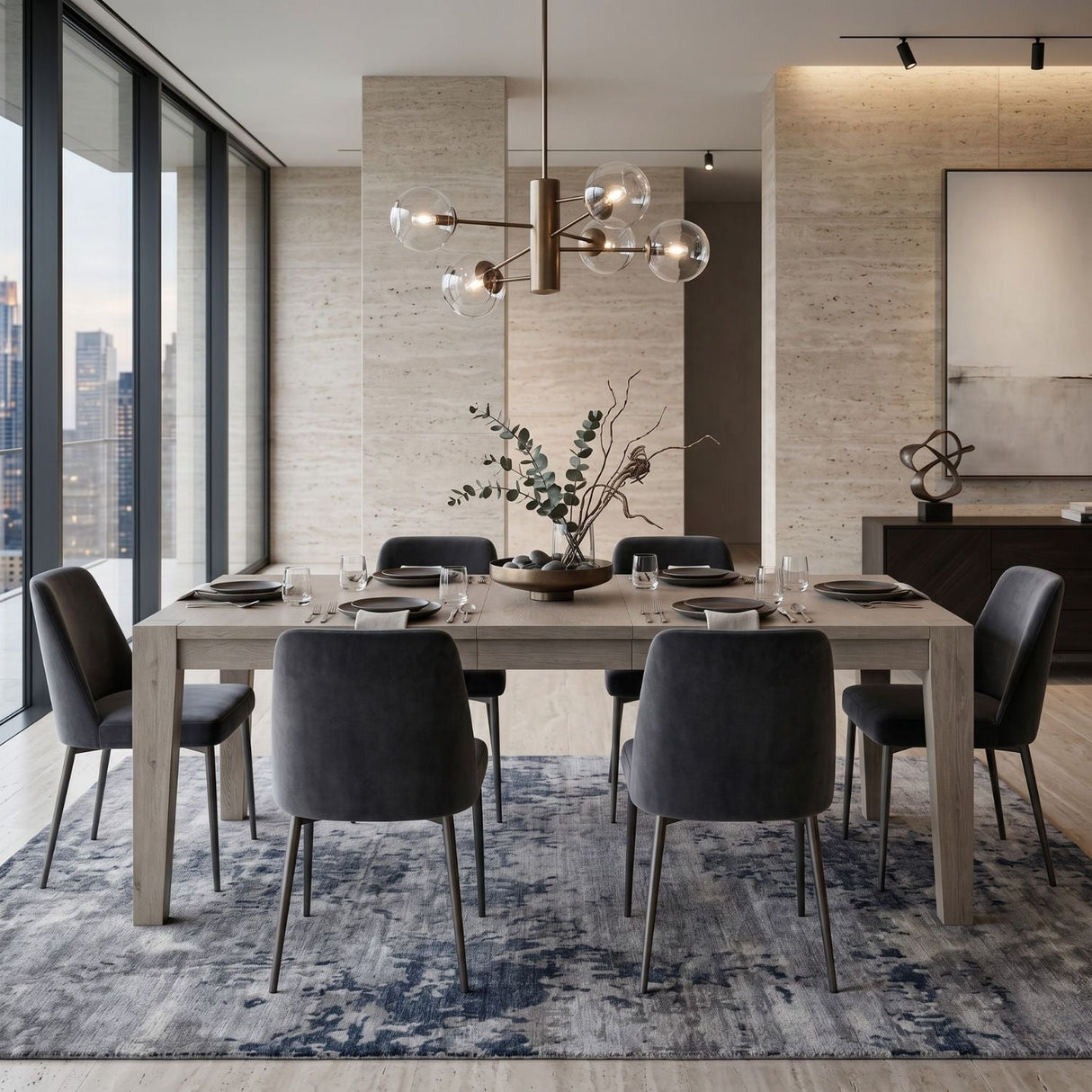 Modern European furniture - Gray Oak Extendable Dining Table - www.oroa.com