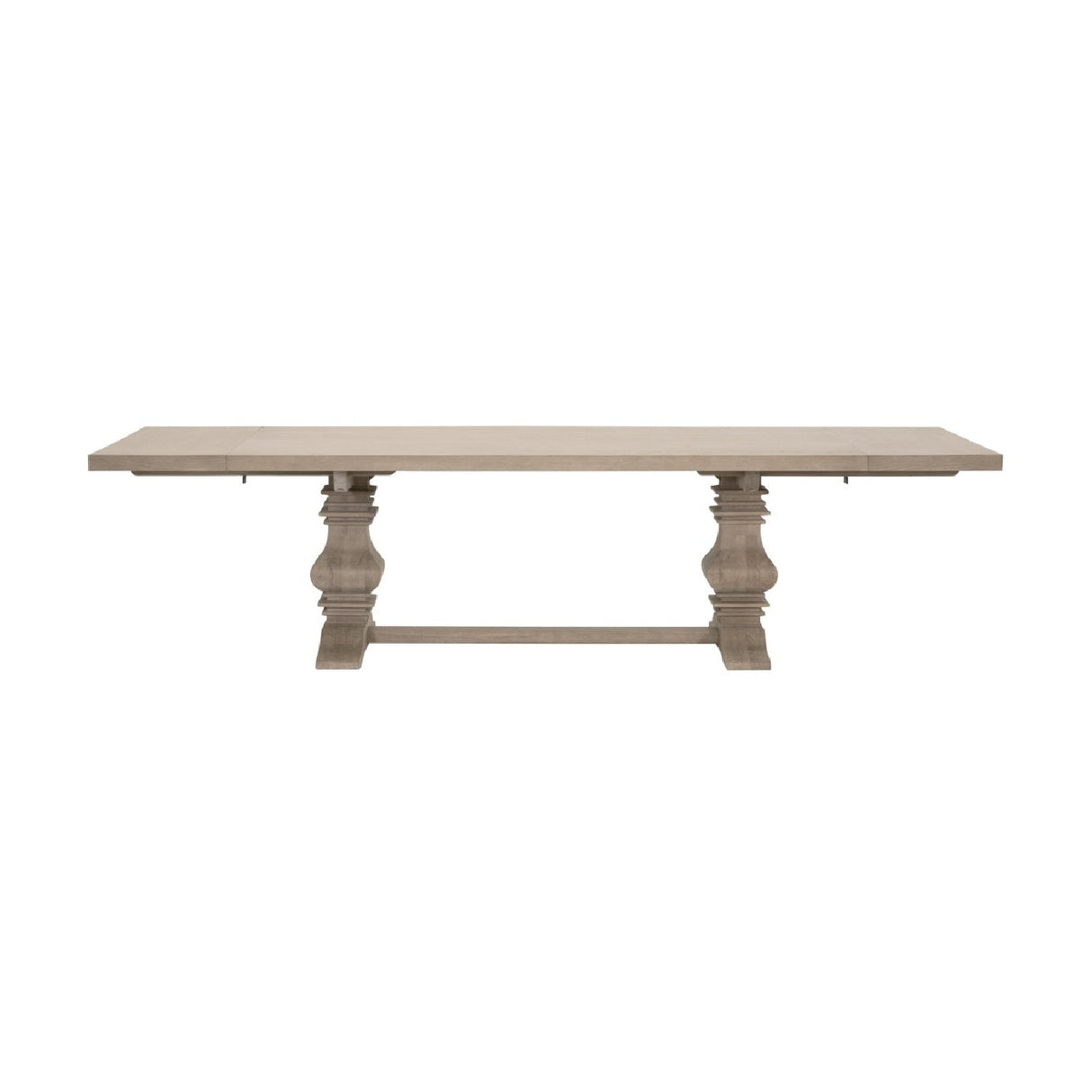 Extendable Gray Oak Dining Table | Living Essentials Monastery – front view