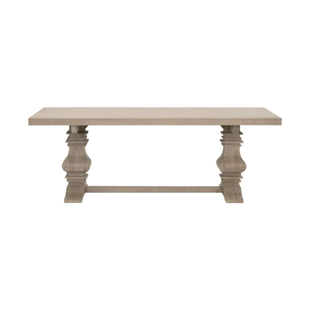 Extendable Gray Oak Dining Table | Living Essentials Monastery – rear view