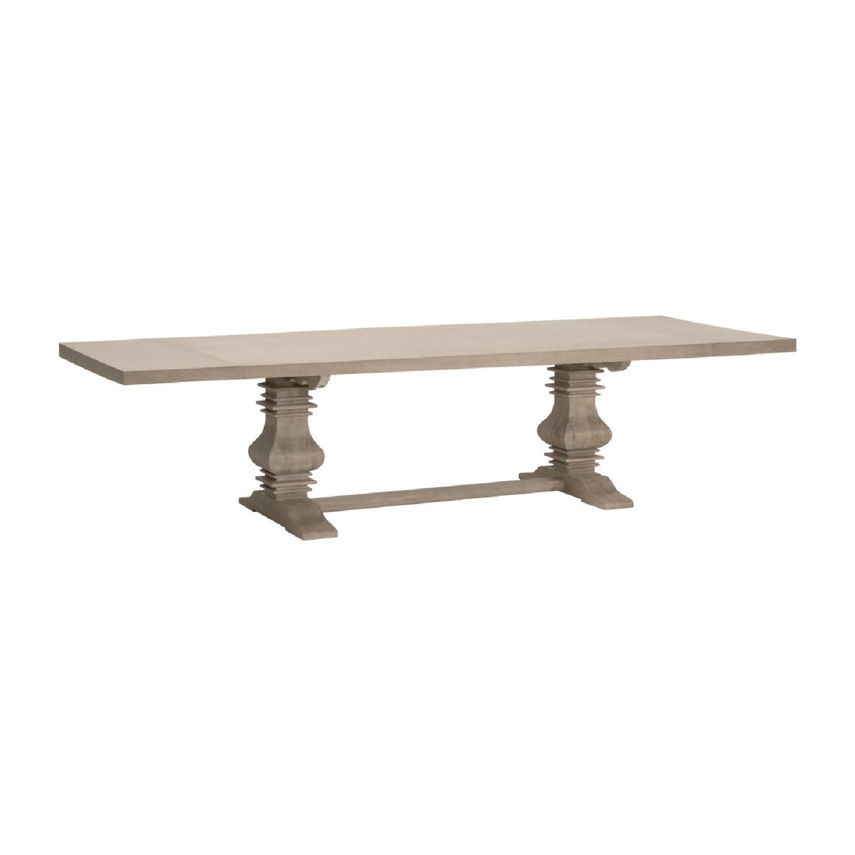 Extendable Gray Oak Dining Table | Living Essentials Monastery – side view
