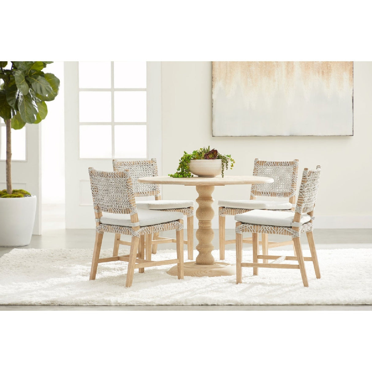 Gray Pine Round Dining Table | Living Essentials Chelsea – alternate view 19