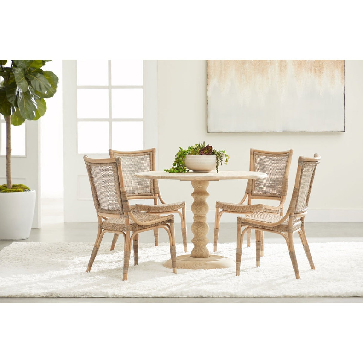 Gray Pine Round Dining Table | Living Essentials Chelsea – alternate view 20