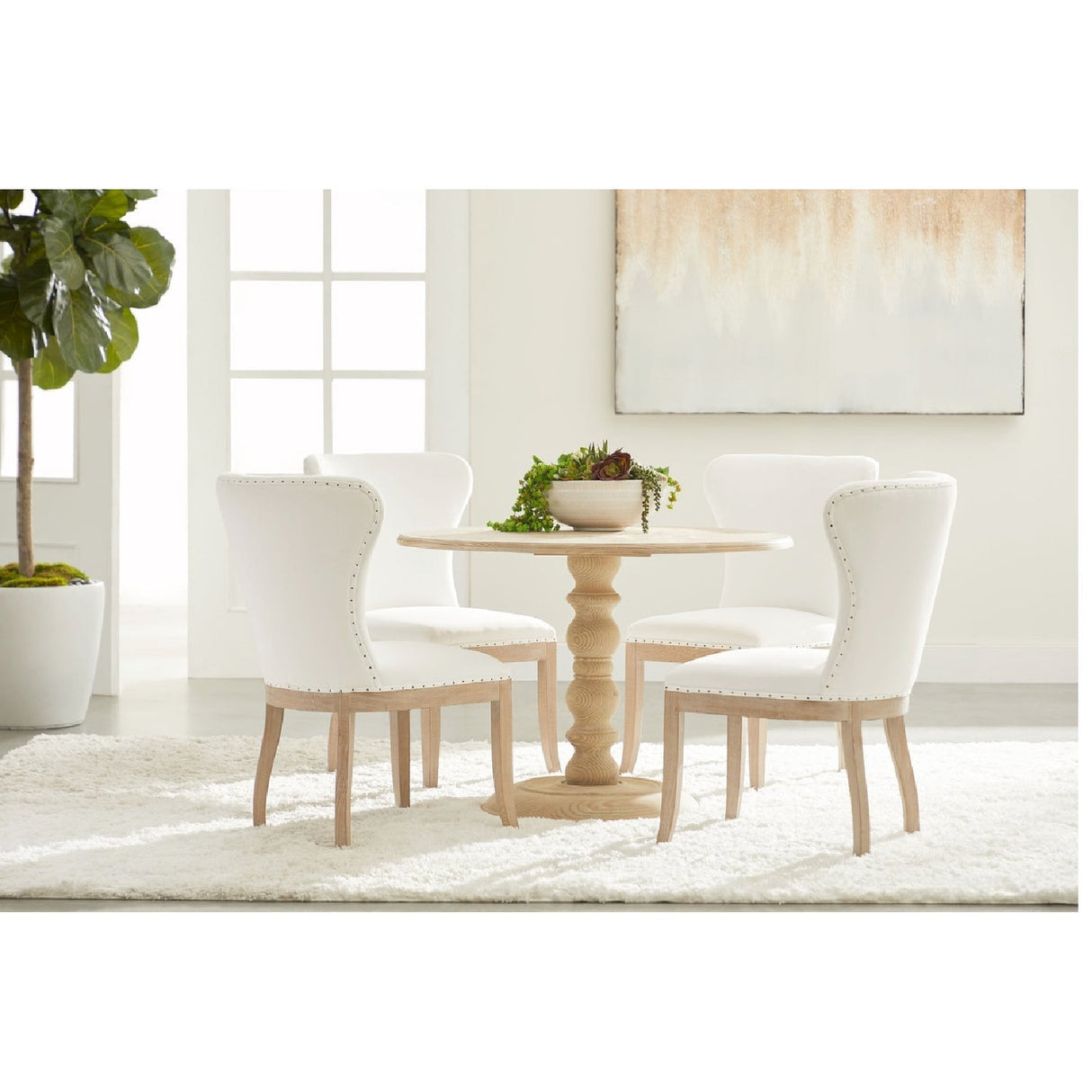 Gray Pine Round Dining Table | Living Essentials Chelsea – alternate view 21